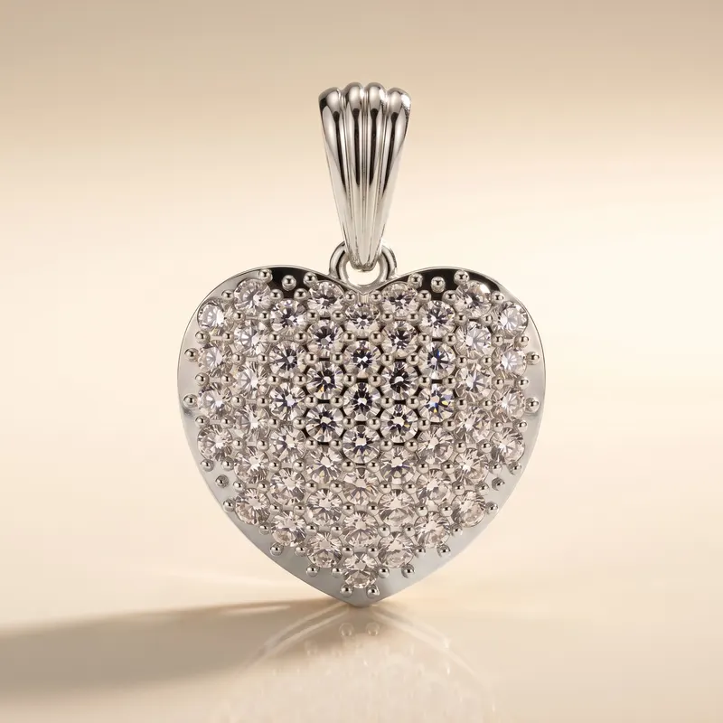 Ennismore Pavé Puff Heart Pendant