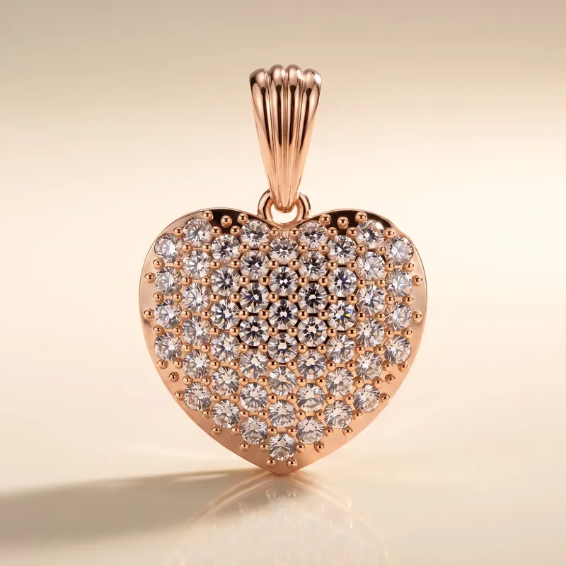 Ennismore Pavé Puff Heart Pendant