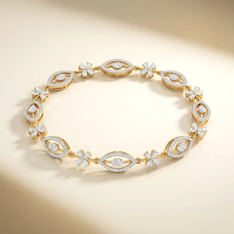 Denbigh Navette Flower Bracelet