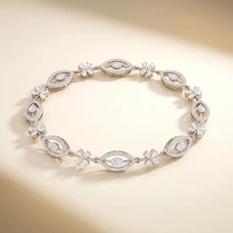 Denbigh Navette Flower Bracelet