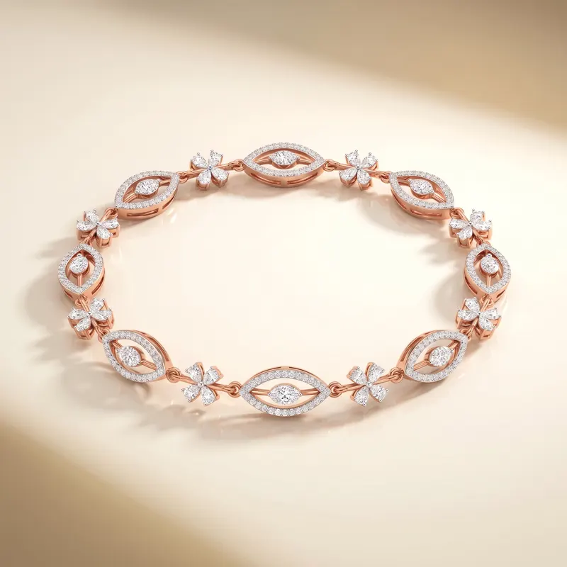 Denbigh Navette Flower Bracelet