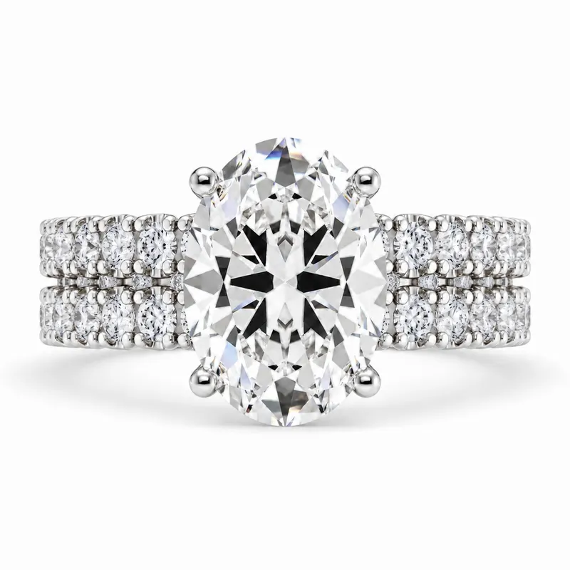Ayah Diamond Ring & Eternity Band (Oval)