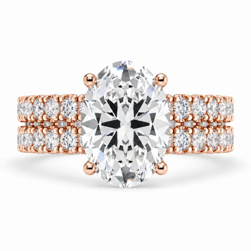 Ayah Diamond Ring & Eternity Band (Oval)
