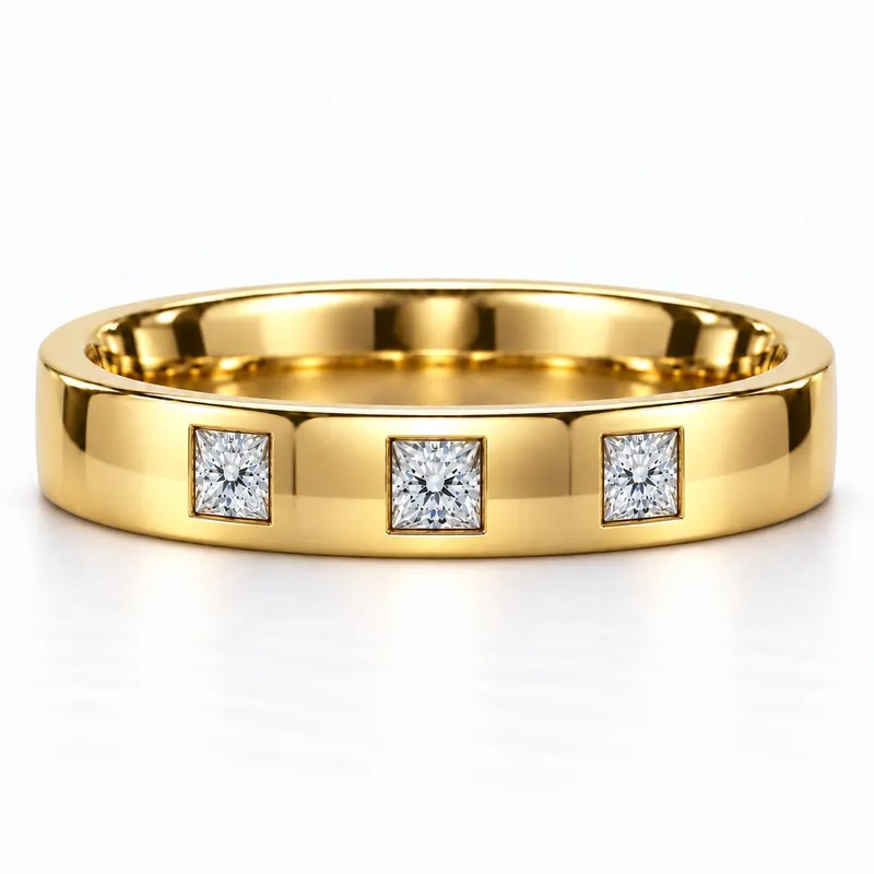 Albemarle Three Princess Wedding Band