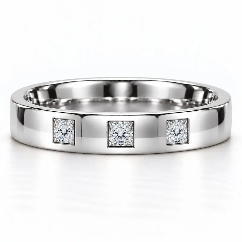 Albemarle Three Princess Wedding Band