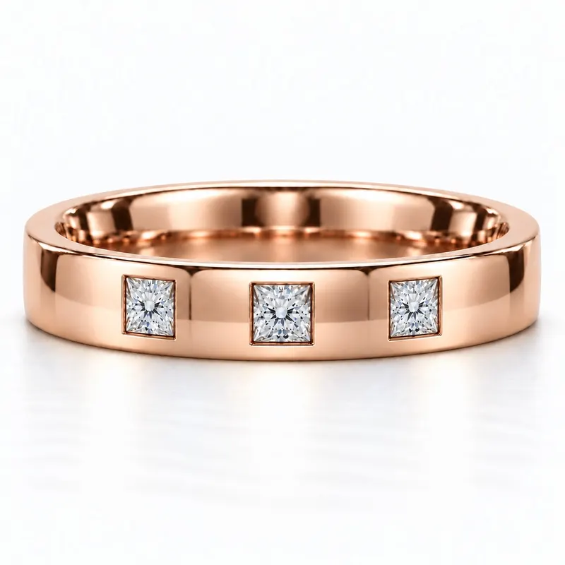 Albemarle Three Princess Wedding Band