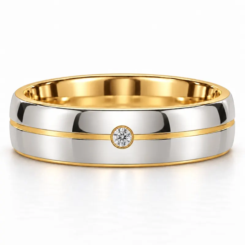 Blenheim Two-Tone Diamond Wedding Band