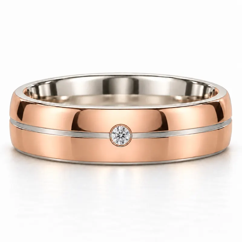 Blenheim Two-Tone Diamond Wedding Band
