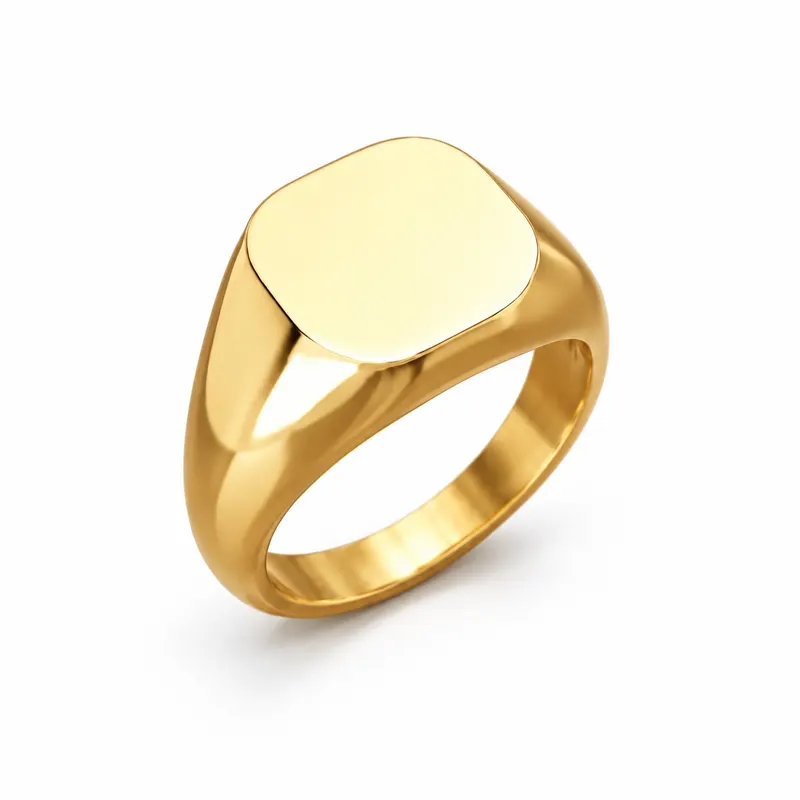 Rounded Square Signet Ring (Hollow)