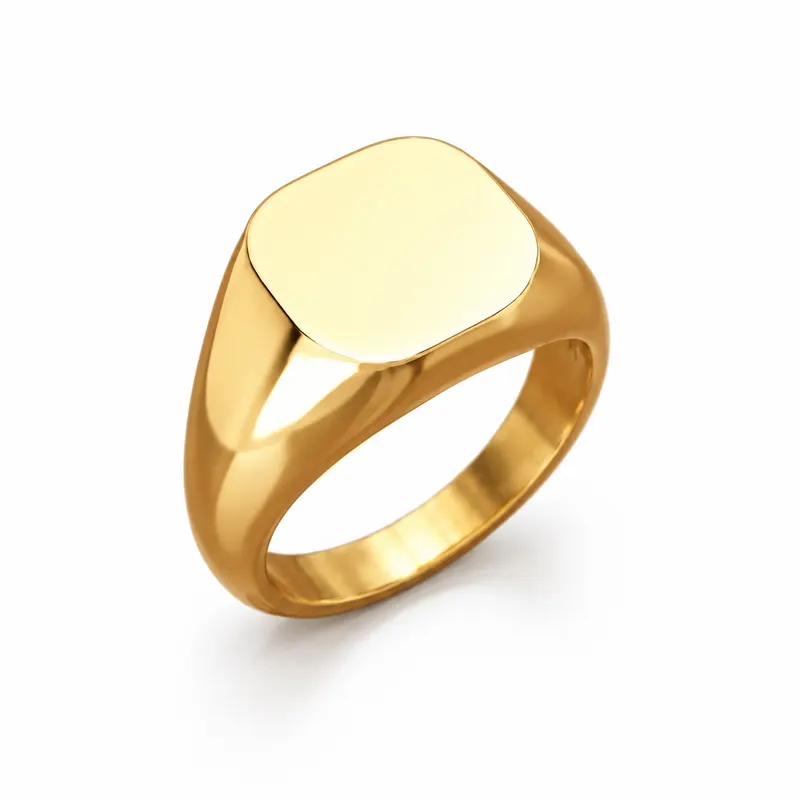 Rounded Square Signet Ring (Solid)