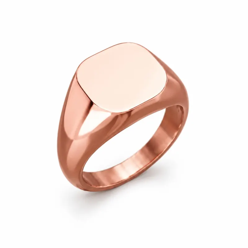 Rounded Square Signet Ring (Solid)