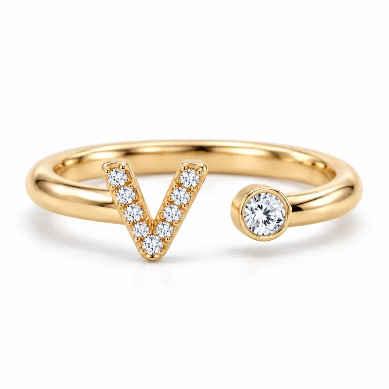 Mayfair Initial Ring - V