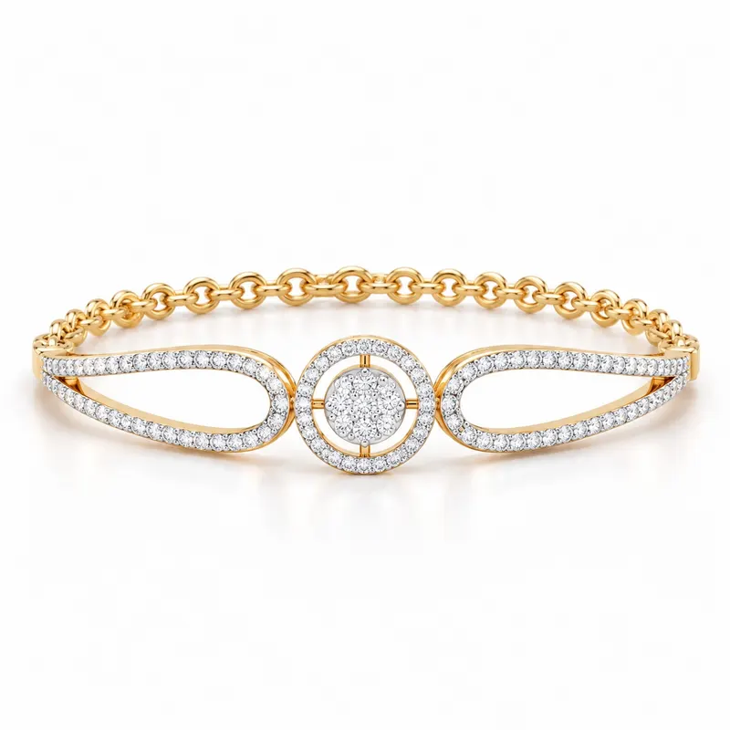 Nevern Halo Half Bangle