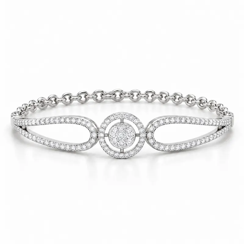 Nevern Halo Half Bangle