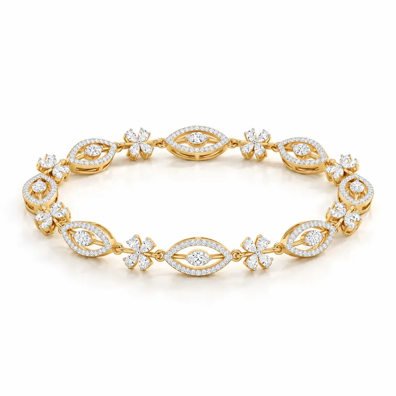 Denbigh Navette Flower Bracelet
