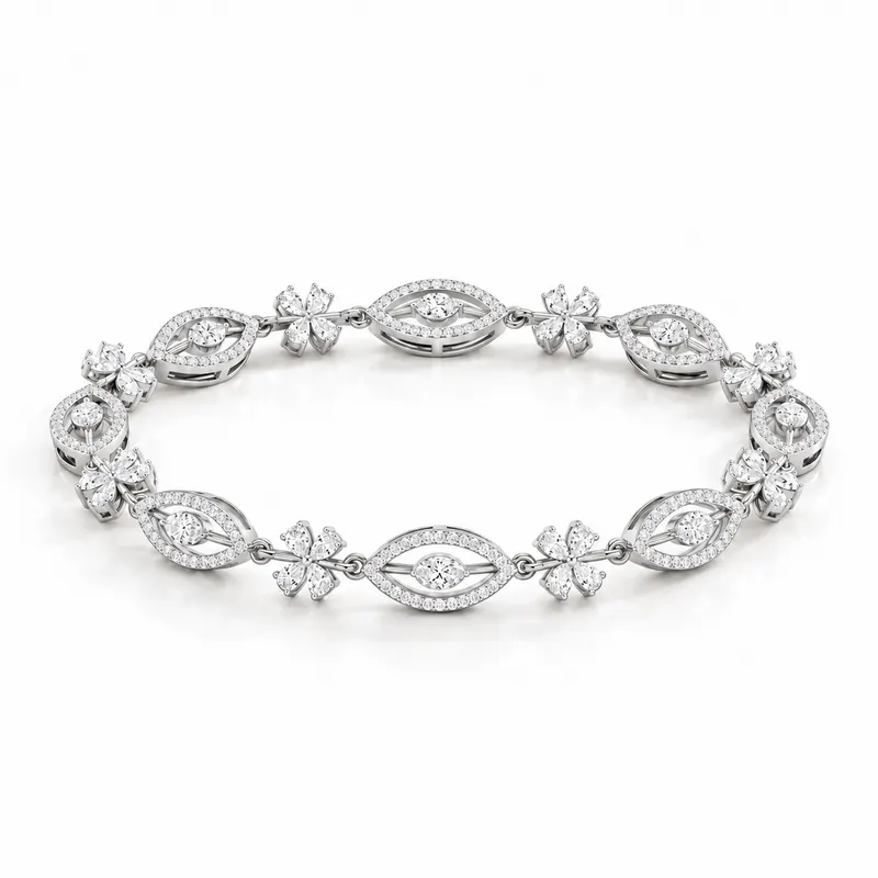 Denbigh Navette Flower Bracelet