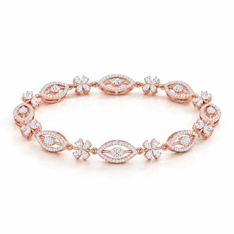 Denbigh Navette Flower Bracelet