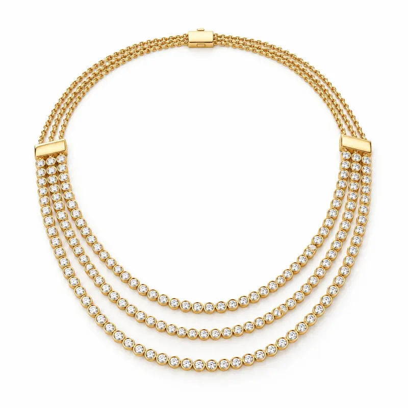 Mireille Three Row Illusion Necklace