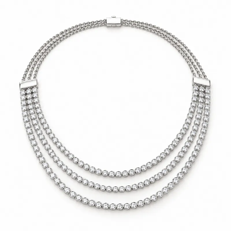 Mireille Three Row Illusion Necklace