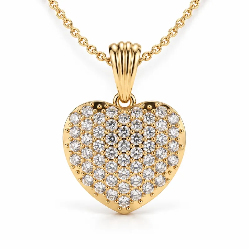 Ennismore Pavé Puff Heart Pendant