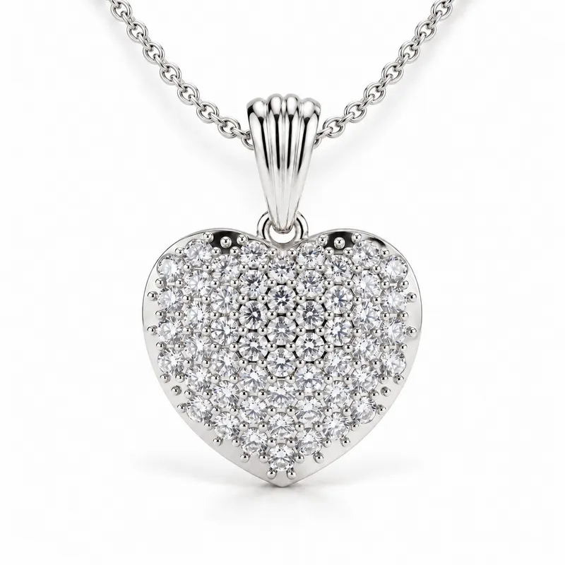 Ennismore Pavé Puff Heart Pendant
