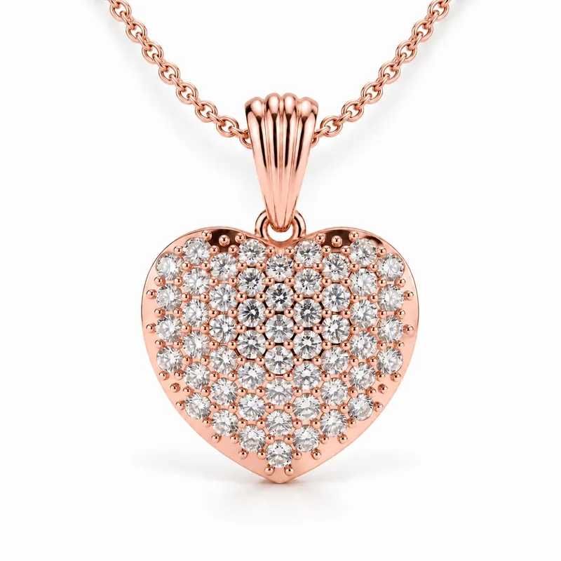 Ennismore Pavé Puff Heart Pendant