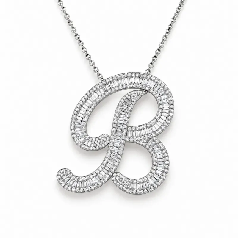 Letter B - Baguette Pendant