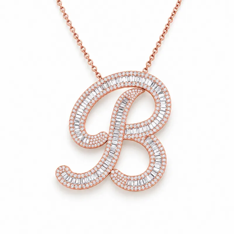 Letter B - Baguette Pendant