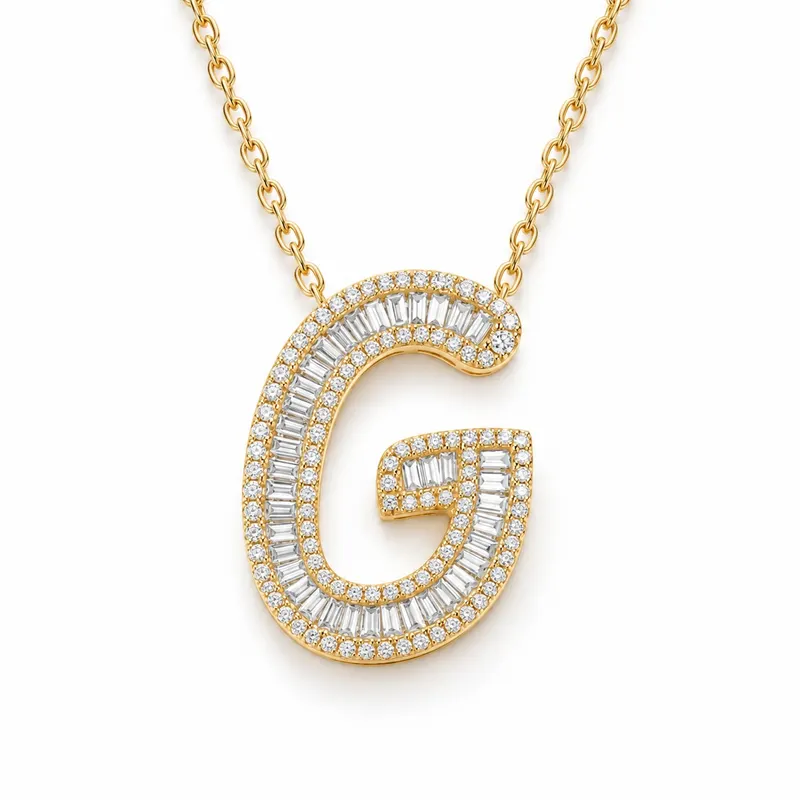 Letter G - Baguette Pendant