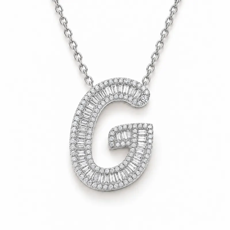 Letter G - Baguette Pendant