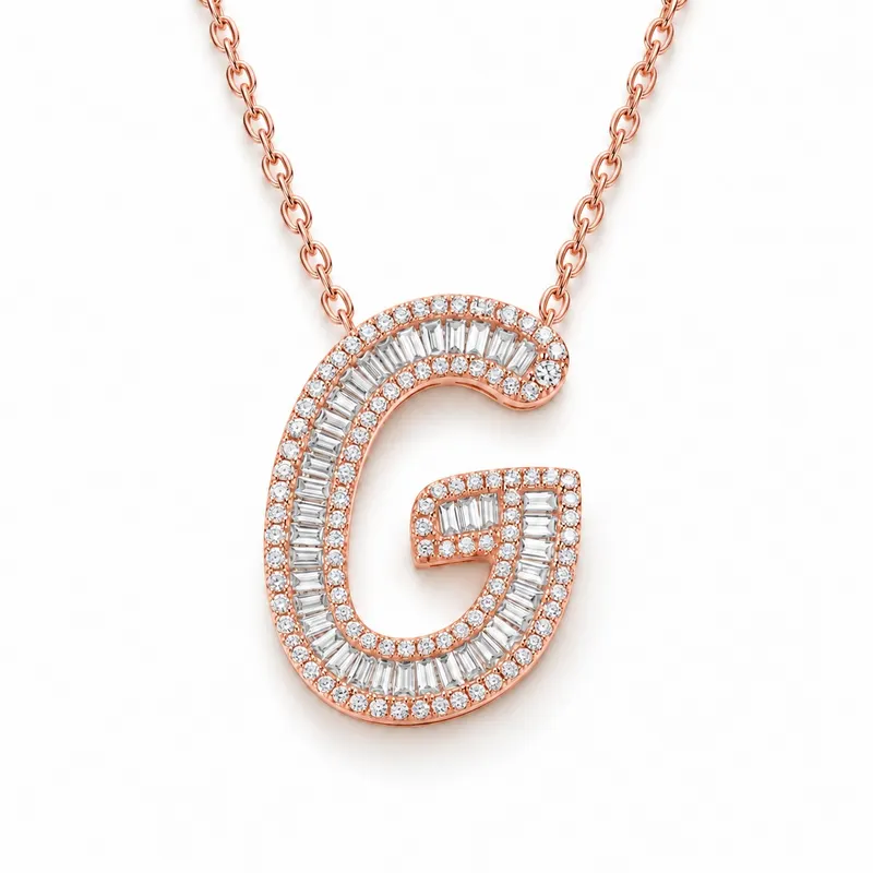 Letter G - Baguette Pendant