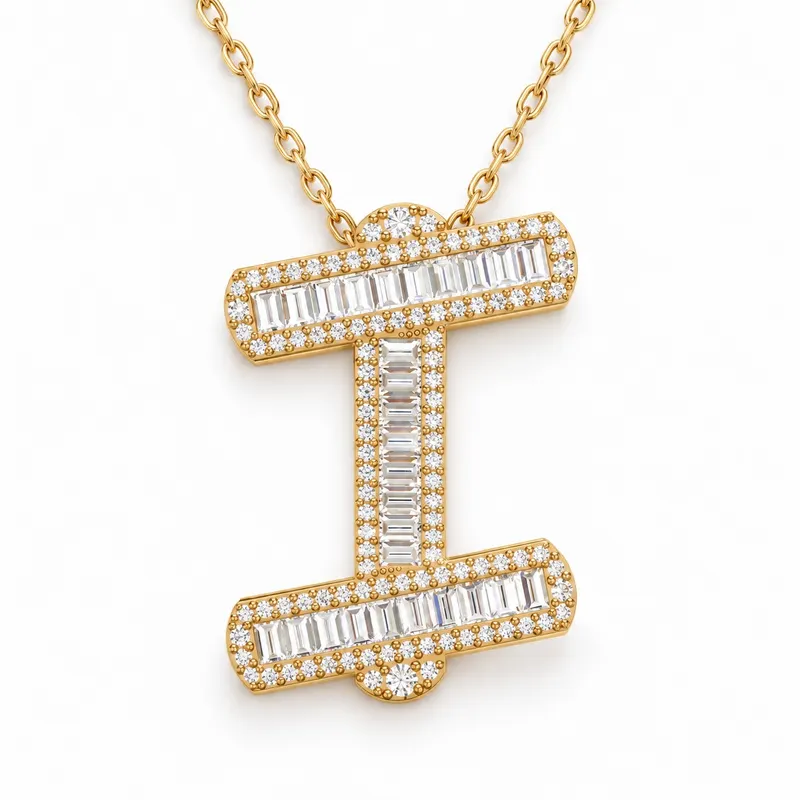 Letter I - Baguette Pendant
