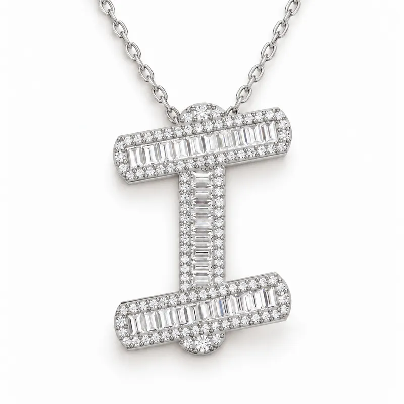 Letter I - Baguette Pendant