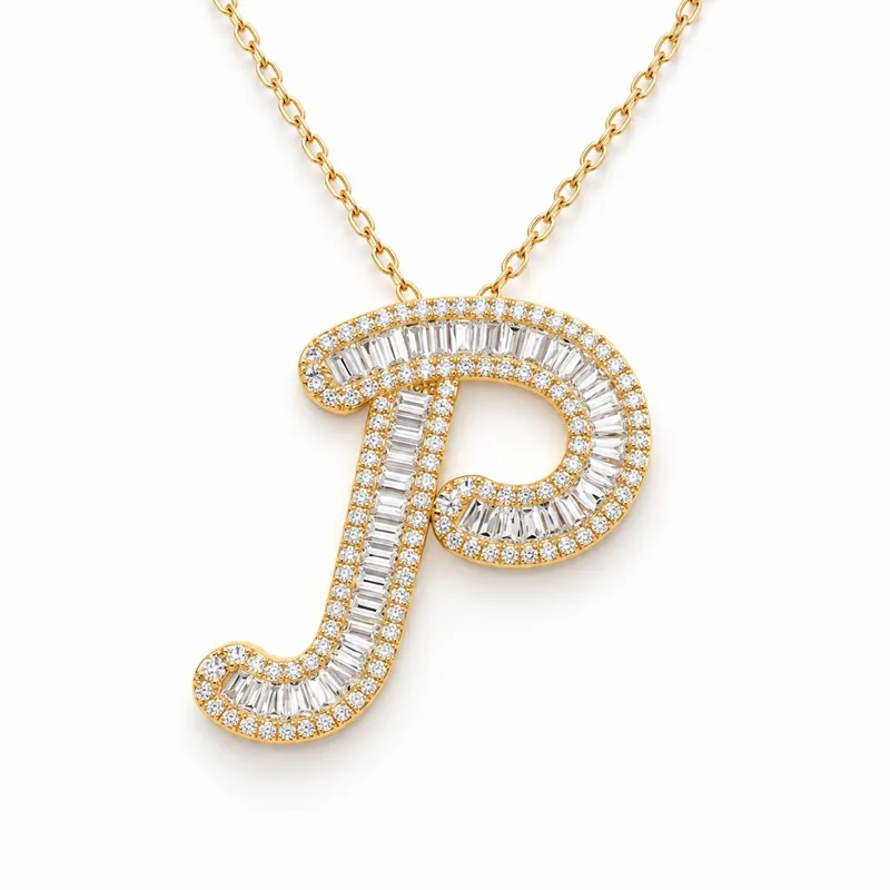 Letter P - Baguette Pendant