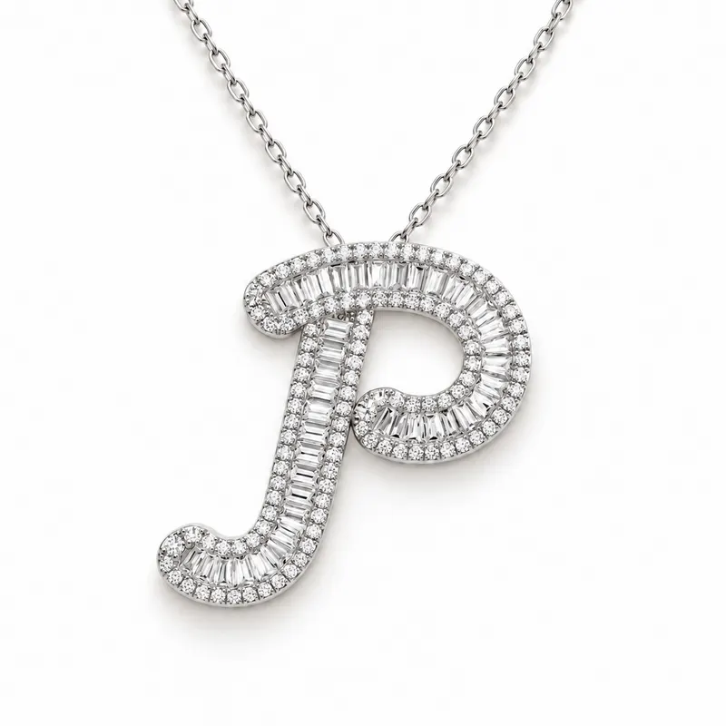 Letter P - Baguette Pendant