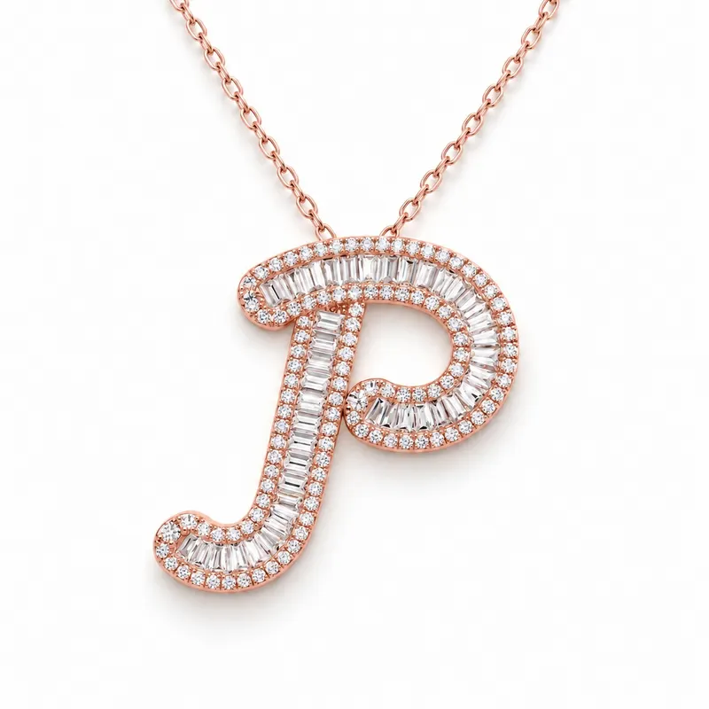Letter P - Baguette Pendant