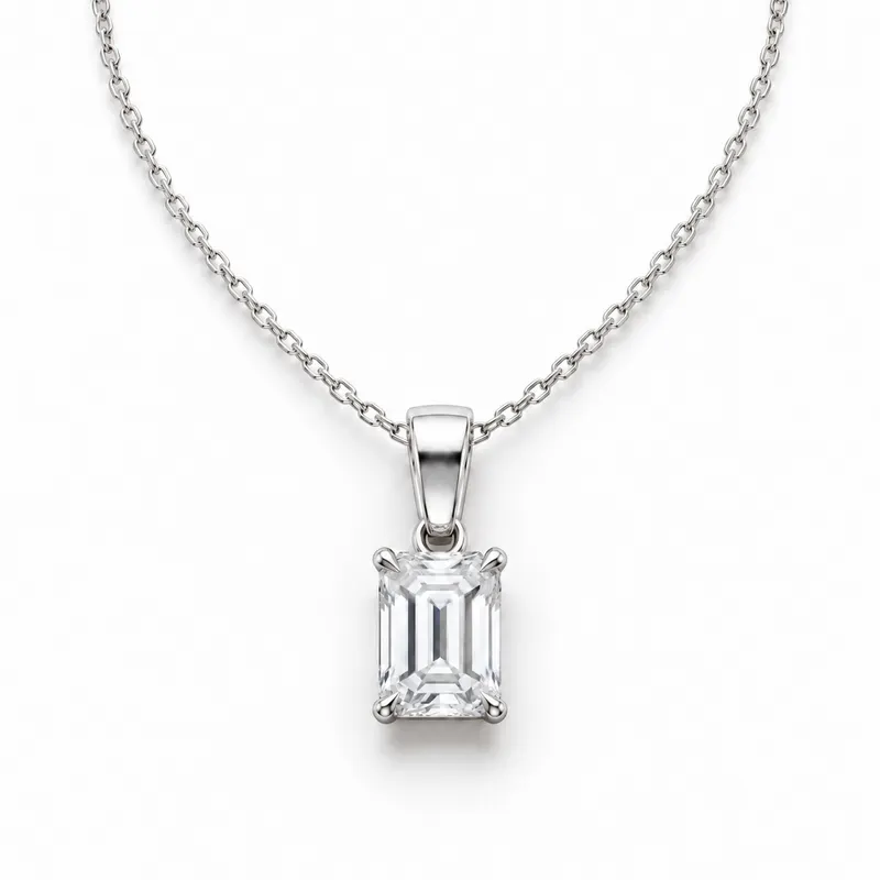 Colonnade Emerald Cut Claw Set Pendant