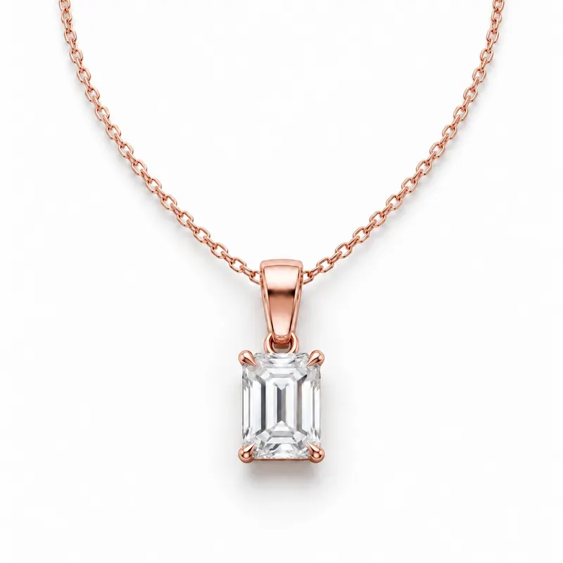 Colonnade Emerald Cut Claw Set Pendant