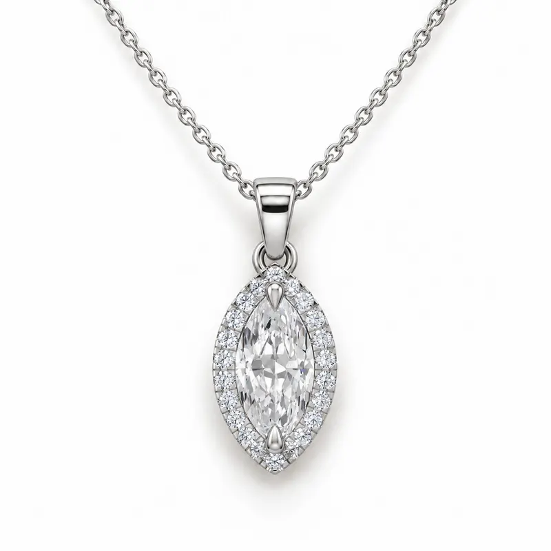Isolde Marquise Halo Pendant