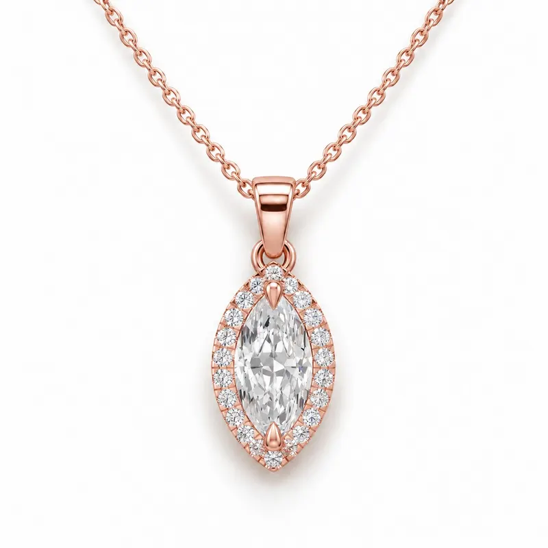 Isolde Marquise Halo Pendant