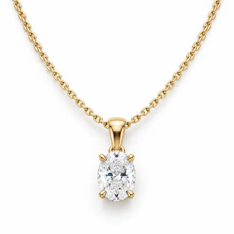 Ondine Oval Claw Set Pendant